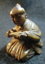 AKAEBISU-DOU TANAGOKORO "Karakuri gimmick RAKUGOKA "netsuke EDO period,FOR SALE