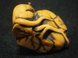 middle Edo period pumpkin and mouse netsuke３