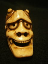 AKAEBISU-DOU TANAGOKORO "Hannya NOH play mask"netsuke EDO period,FOR SALE