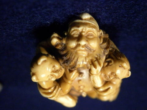 SHOKI THE DAMON KILLER AND TWO GOBLIN NETSUKE JPG010