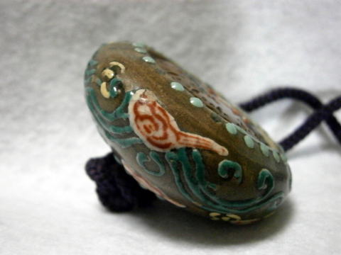 AKAEBISUDOU PORCELIN MANJYU NETSUKE EDO ERA JPG02