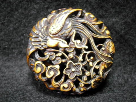 AKAEBISU-DOU PAGE OF RYUSA MANJYU NETSUKE FIGURE OF PHOENIX BACK SIDE