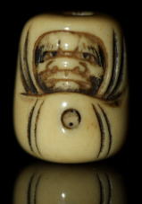 YAMAGYOKU signed Darma ojime dice gimmick Edo period 